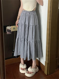 KYLETHOMASW  -    A-Line Women Skirts Summer Plaid Chic Loose Sweet High Waist Slim New Casual  Office Lady All Match Daily