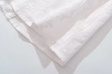 KYLETHOMASW  -  CHIC White Embroidery Lace Open Buttons Slash Shoulder Mini Dress Women Short Sleeve Slim Waist Dresses Holiday Robe Femme