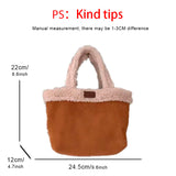 Kylethomasw Women's Handbag Ladies Bag Free Shipping Promotion Female Bags Square Deer Leather Portable Vegetable Basket Bucket Woman Plush