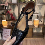 KYLETHOMASW  -  Designer High Heels Sandals Pointed Toe Heeled Woman Shoes Trend Summer New Chunky Pumps Shallow Buckle Chaussures Femme