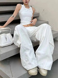 Kylethomasw Women Low Waist Denim Pants Y2k Vintage Loose Korean Style Straight Wide Leg Cargo Jeans Harajuku Causal Ladies Trousers