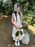 KYLETHOMASW  -  Women's Korean Dongdaemun design back lace dress + ruffled patchwork shorts two-piece set