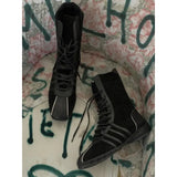 KYLETHOMASW  -  Retro Knight Boots Women's 2025 Spring Autumn Genuine Leather Lace-Up Western ort Boots Thi Bot Color Blo
