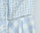 KYLETHOMASW  -  Women Lace Up Bandage Back Patchwork Plaid Dress Sexy Corset Style A-line Midi Casual Summer Dresses Sling Robe