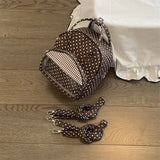 KYLETHOMASW  -  Sweet Kawaii Girls Dots Mini Backpacks Women Y2k Aesthetic Plaid Shoulder Crossbody Bags Fashion Transparent Handbags for Gifts