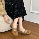 KYLETHOMASW  -  New Spring Vintage Thick Heel Women Mary Jane Shoes Concise Belt Buckle Shoes Female Elegant Party Dress Pumps
