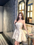KYLETHOMASW  -  High Quality Luxury Chest Hugging Dresses Spring Women Sleeveless Backless Ball Gown Dress Summer High Waist Zipper Mini Dress