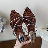 KYLETHOMASW  -  Summer Fashion Pointed Toe Women Heeled Slippers Shoes Shallow Ladies Low Heel Slippers Sandals Shoes Female Slides