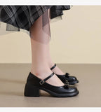 KYLETHOMASW  -  New Style Women Pumps Mary Janes Shoes Fashion Elegant Chunky Platform High Heels Women Shoes Bow Ankle Buckle Party Shoes