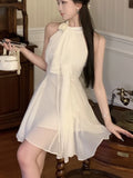 KYLETHOMASW  -  Elegant Sleeveless Y2K Mini Dress Women Korean Fashion Vintage Lady One Piece Clothing Evening Party 2024 Summer New
