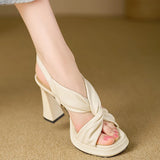 KYLETHOMASW  -  Summer Fashion Women Thick Heel Sandals Casual Open Toe Ladies Stripper Party Dress Sandalias