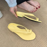 KYLETHOMASW  -  Luxury Footwear Low Heel Women Slippers Flip flops Shoes Fashion Round Toe Ladies Heeled Slippers Shoes Female Slides Sandals