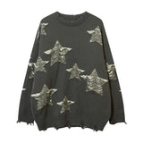 Kylethomasw Star Hollow Out Sweater Women Autumn Winter Oversized Streetwear Harajuku Pullover Punk Grunge Goth Hip Hop Tops Clothes