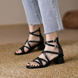 KYLETHOMASW  -  Retro Roman Sandals Women's Hot Sale Of The Season Summer New Design Thick Heel Small Audience One-Strap High Heels Sandals W...