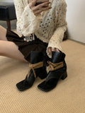 KYLETHOMASW  -  Woman Chunky Heels Summer Boots Fashion Thong High-toe Shoes Lace Up High Heels Ladies Sandals 2025 Trends