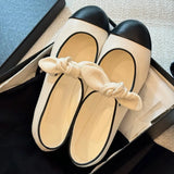 KYLETHOMASW  -  Shallow Mouth Mary Jane Shoes for Women Cute Bow Flat Single Shoes French Retro Small Leather Shoes