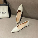 KYLETHOMASW  -  New Striped Fabric Ballerinas Woman Soft Bottomed Flats Big Size 42/43 Shoes Ladies Pointed Toe Dress Loafers Green Ballets