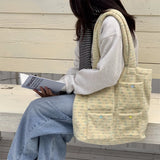 KYLETHOMASW  -  Streetwear Fluffy Y2k Aesthetic Women's Handbags Sweet Kawaii Pocket Shoulder Bags Fashion All Match Shopping Underarm Bag