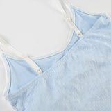 KYLETHOMASW  -  Fashion Sweet Slim Fit Lace Spliced Women New Camisole Tops Chic Causal Hottie Backless Blouses