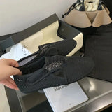 KYLETHOMASW  -  Red Ballet Flats Women Low Heel Pumps Summer Mesh Mary Jane Shoes Comfort Flat Shoes Black Round Toe Ladies Beach