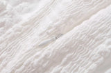 KYLETHOMASW  -  CHIC White Embroidery Lace Open Buttons Slash Shoulder Mini Dress Women Short Sleeve Slim Waist Dresses Holiday Robe Femme