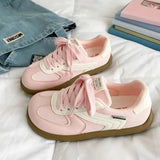 KYLETHOMASW  -  Women Retro Flat De Xun Sneakers Breathable Mesh Splicing White Beige Gum Sole Low Top Lace Up Casual Street Walking Shoes