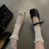 KYLETHOMASW  -  Comfortable Soft Breathable Cotton Summer Thin Split Toe Woman Mesh Socks Ice Cream Candy Color Two-Toed Japanese Tabi Sox