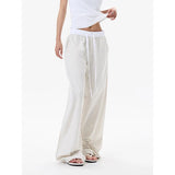KYLETHOMASW  -  Women White Stripe Baggy Wide Leg Pants Japanese 2000s Y2k Vintage High Waist Straight Pants Casual Long Trousers Clothes