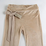 KYLETHOMASW  -  Skin tone, low waist, three-dimensional bow tie, wide leg pants, temperament, velvet drape, casual pants