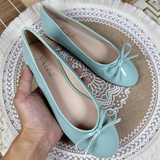 KYLETHOMASW  -  Women Round Toe Ballet Flats Spongy Bottom  Hot New 2024 Italian Shoes Patent Leather Classic Bow-Knot Dressing Slip-On 34 48 47