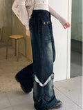 KYLTHOMASW  -  Women's Blue Baggy Jeans Aesthetic Vintage Oversize Cowboy Pants Harajuku Straight Denim Trousers Y2k 2000s Trashy Clothes 2024
