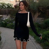 KYLETHOMASW  -  Women Elegant Knitted Dresses Long Sleeved Vestidos