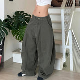 KYLETHOMASW  -  Streetwear Baggy Pants Women Vintage Low Waist Loose Wide Leg Trousers Oversized Cargo Pants All-match Y2K Bottom Autumn