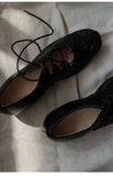 KYLETHOMASW  -  Ballet Shallow Flat Shoes Soft Commuting Casual Shoes 2025 Spring and Autumn Retro Cross-laced Flat Mary Jane Shoes