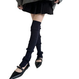 KYLETHOMASW  -  Knitted Lolita Thigh High Socks Long Socks for Women Spicy Girl Autumn/Winter Leg Covers Button Split y2k Pile Socks
