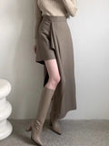 KYLETHOMASW  -  Retro Western Style Irregular Half Length 2025 Spring Autumn Women New Design Sense High Waist Versatile Elegant Skirts