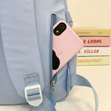 KYLETHOMASW  -  Women Students Contrast Color Patchwork Schoolbags Casual All Match Letter Printing Backpack Fashion Y2k Aesthetic Ins Backpacks