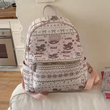 KYLETHOMASW  -  Korean Sweet Kawaii Preppy Backpack Y2k Aesthetic Cartoon Printing Schoolbag Fashion Women Travel Backpacks for College Students