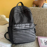 KYLETHOMASW  -  Stripe Polka Dot School Backpack Student Mochila Spacious Durable Mochilas High Capaci Bag Portable Bolsas Feminina Backpacks