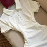 KYLETHOMASW  -  White Preppy Style Women Dresses Solid Spring Summer A-line Vestidos Mujer Korean Fashion Simple Elegant Mini Dress