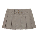 KYLETHOMASW  -  Ruramerican Fashion Summer High Waist A-line Skirt French Vintage Office Lady Draped Jupe Y2k Simple All Match Buttons Skirt