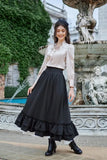 KYLETHOMASW  -  New Halloween Renaissance Vintage Skirt Medieval Retro Stage Performance Outfits Irregular A-line Midi Skirt for Women