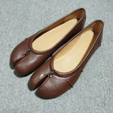KYLETHOMASW  -  Comfortable Classic Women's Ballet Flat Shoes Tabi Split-Toe Rubber Upgraded Leather Insole Versatile Cute Pig's Hoof Shoes