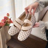 KYLETHOMASW  -  Sweet Spring Auutmn Women Dot Mary Jane Shoes Round Toe Shoes Ladies Concise Daily Dress Comfortable Ballet Flats Shoes 367