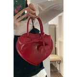 KYLETHOMASW  -  Fashion Sweet Bow Peach Heart Bag Versatile Crossbody Bags Korean Handbag for Women