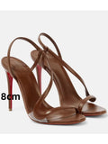 KYLETHOMASW  -  Summer New Multi Color Serpentine Straw Stiletto Sandals Sexy Party Fashion Show 35-43 Large Women's Sandals