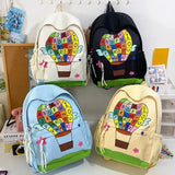 KYLETHOMASW  -  Letter Hot Air Balloon Print Bag Mochila University Student Mochilas Mujer Casual Commuter Bolsas Bags for Woman Backpack