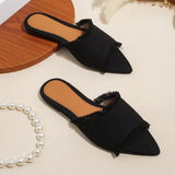 KYLETHOMASW  -  Summer Femme Pointed Toe Flip Flops Women Flats Cowboy Slippers Fashion Beach Dress Shoes New Casual Slides Zapatos Mujer