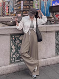 KYLETHOMASW  -  French Niche Lace Slimming Wide Leg Casual 2025 Spring Women New Casual Versatile High Waisted Loose Floor Length Pants