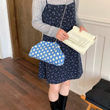 KYLETHOMASW  -  Women Polka Dot Soft Fabric Cloud Shoulder Bag Chain Crossbody Bags New Trend Casual Daily Fashion Handbags and Purses